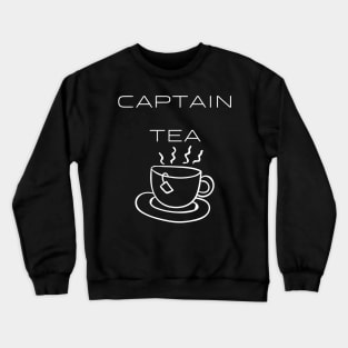 Captain Tea Typography White Design Crewneck Sweatshirt